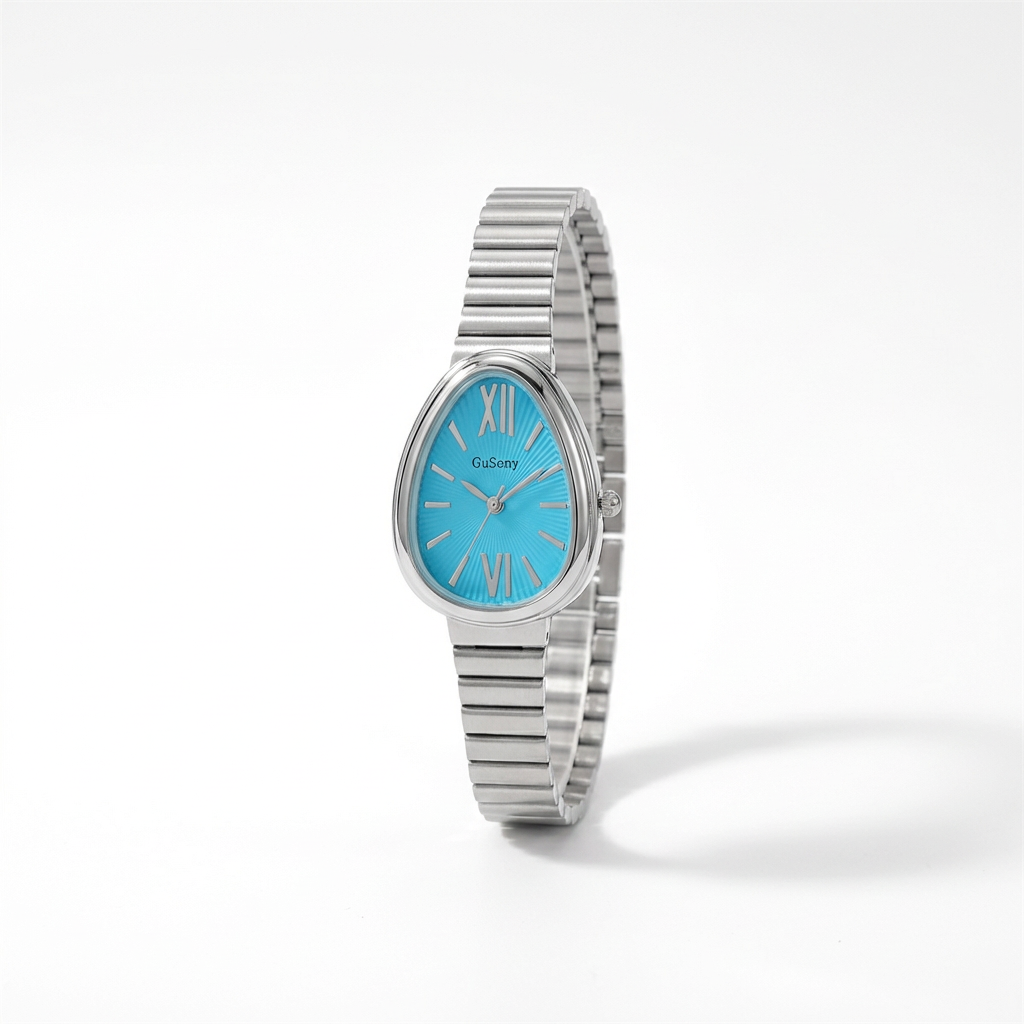 Snake-head watch with a high-end feel, bamboo-pattern strap women's quartz watch