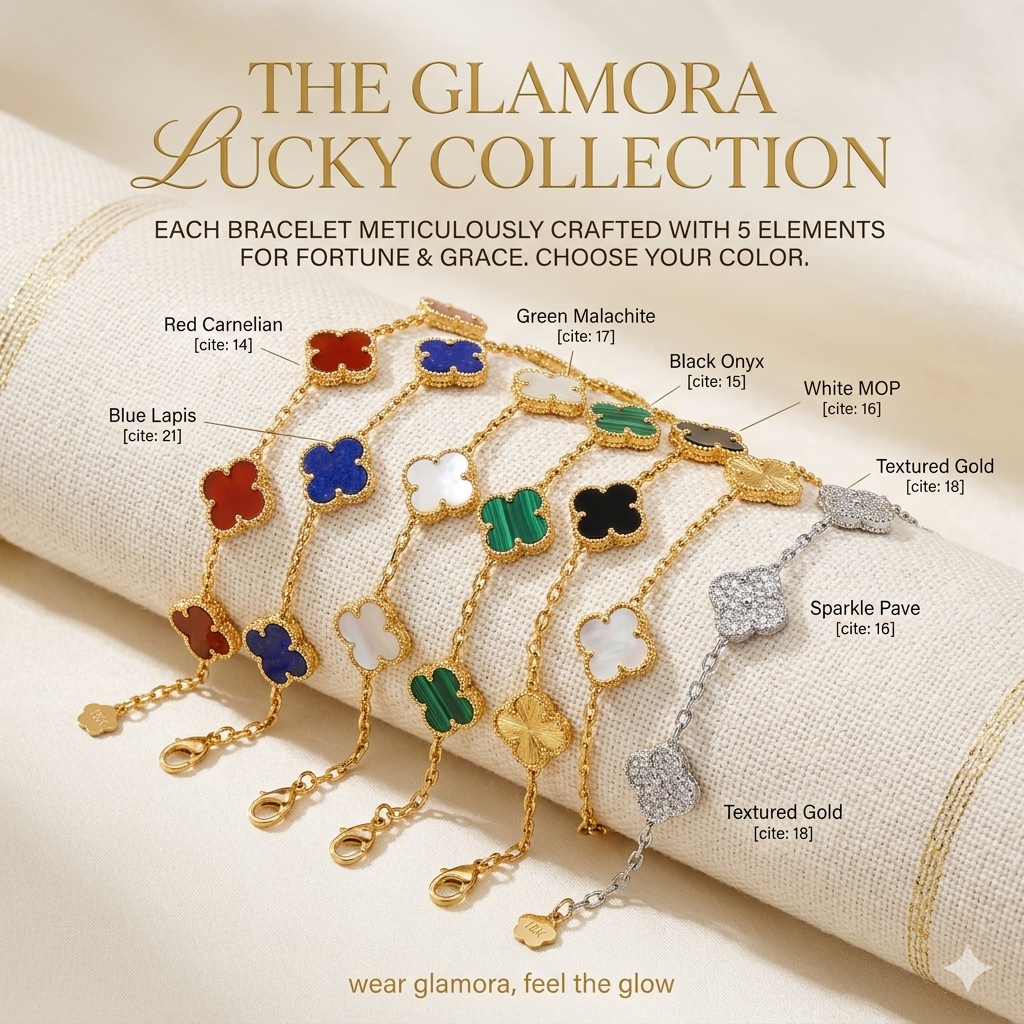 Lucky leaves bracelets charming 18k plating