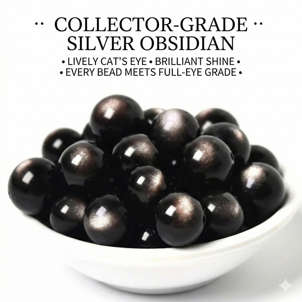 Natural Obsidian Loose Beads diy Handmade crystal