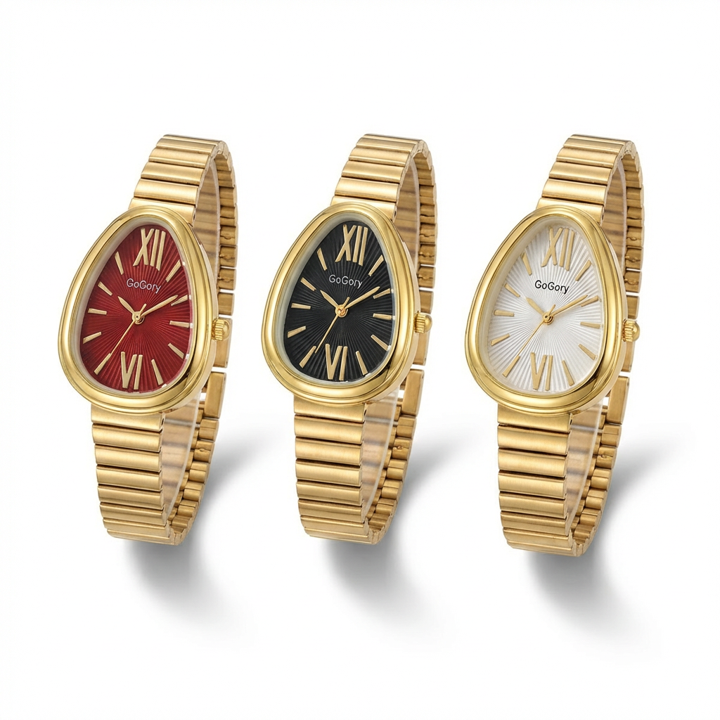 Snake-head watch with a high-end feel, bamboo-pattern strap women's quartz watch