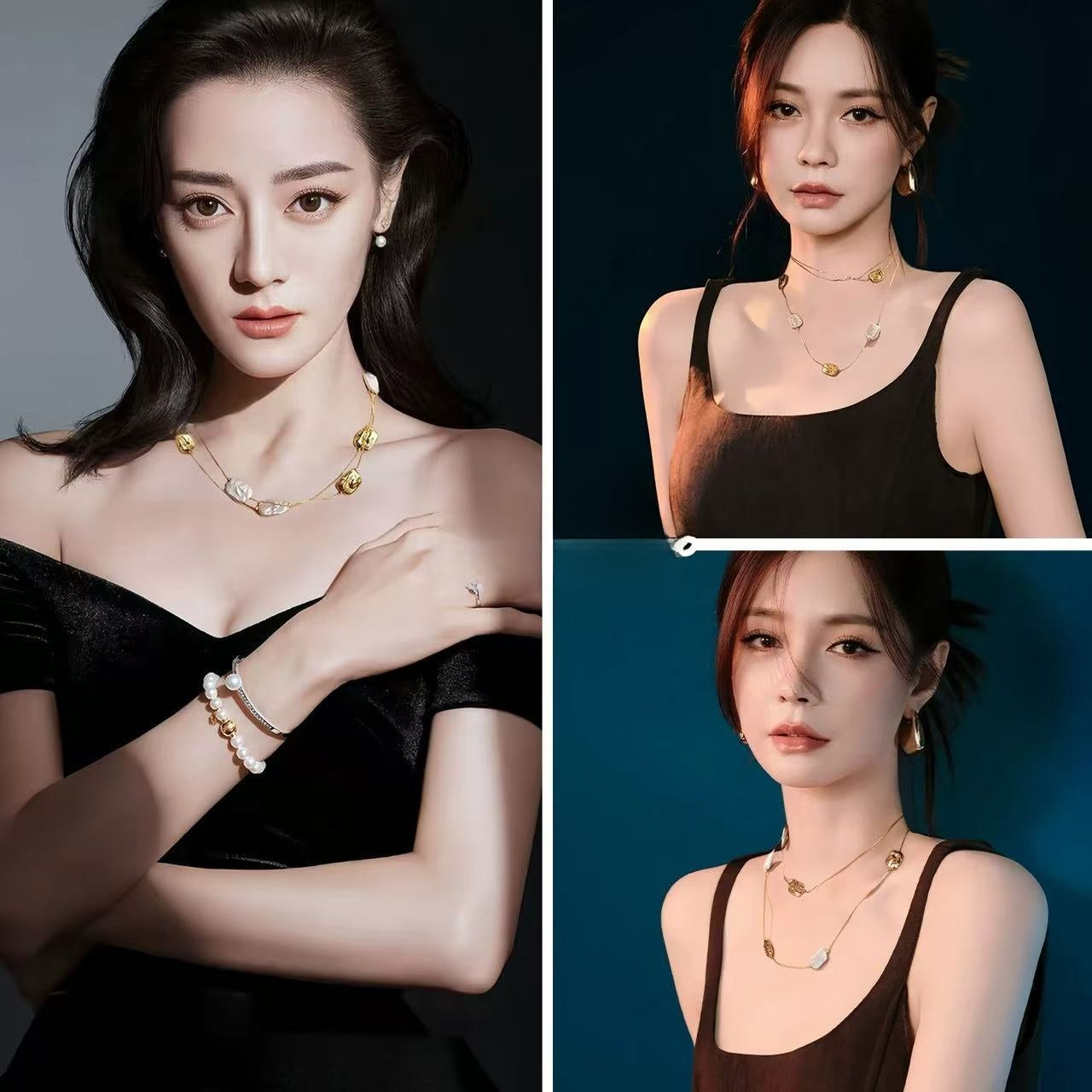 The Molten Muse Necklace: Natural Freshwater Baroque Pearl in 18K Gold Finish