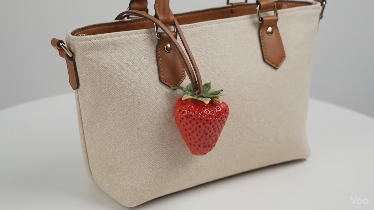 Strawberry bag charm